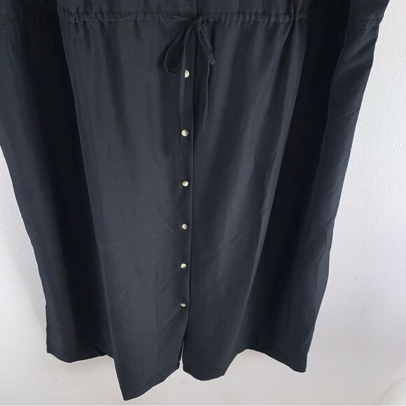 Old Navy NWOT Most Popular BLACK Waist-Defined Utility Midi Shirt Dress Size 3X - Picture 7 of 13
